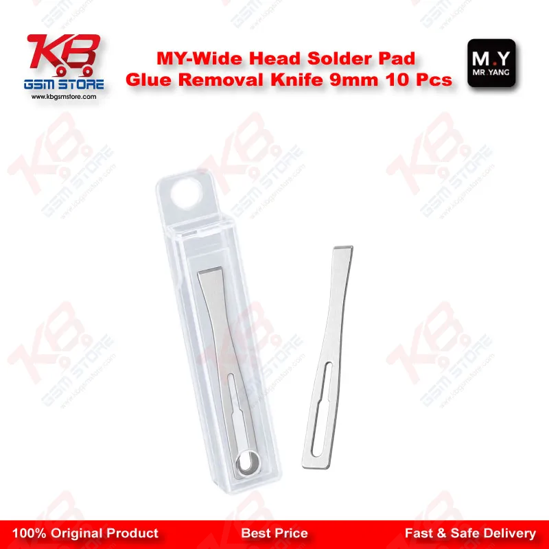 M.Y Wide Head Solder Pad Glue Removal Knife 9mm – 10 Pcs Set for CPU/IC Repair
