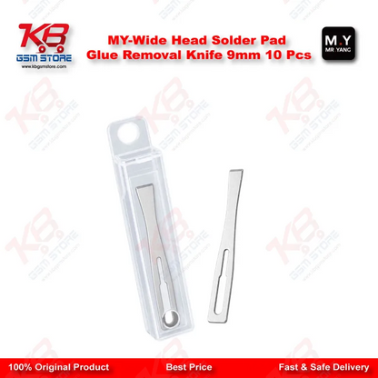 M.Y Wide Head Solder Pad Glue Removal Knife 9mm – 10 Pcs Set for CPU/IC Repair