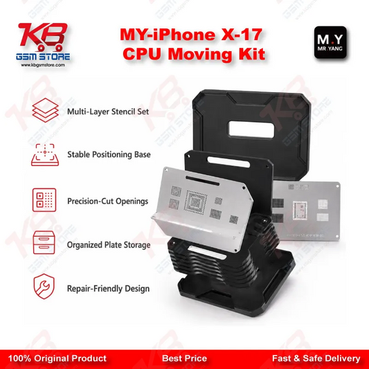 MR.YANG M.Y CPU Moving Kit for iPhone X-17 Series – A11 to A19 Pro Reballing Stencil Set