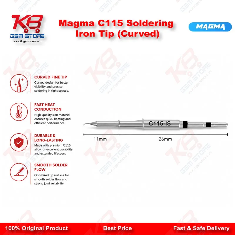 Magma C115 Soldering Iron Tip (Curved)