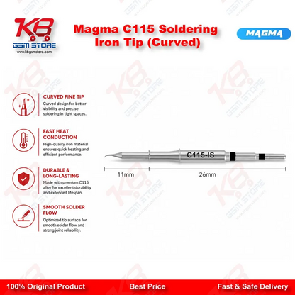 Magma C115 Soldering Iron Tip (Curved)