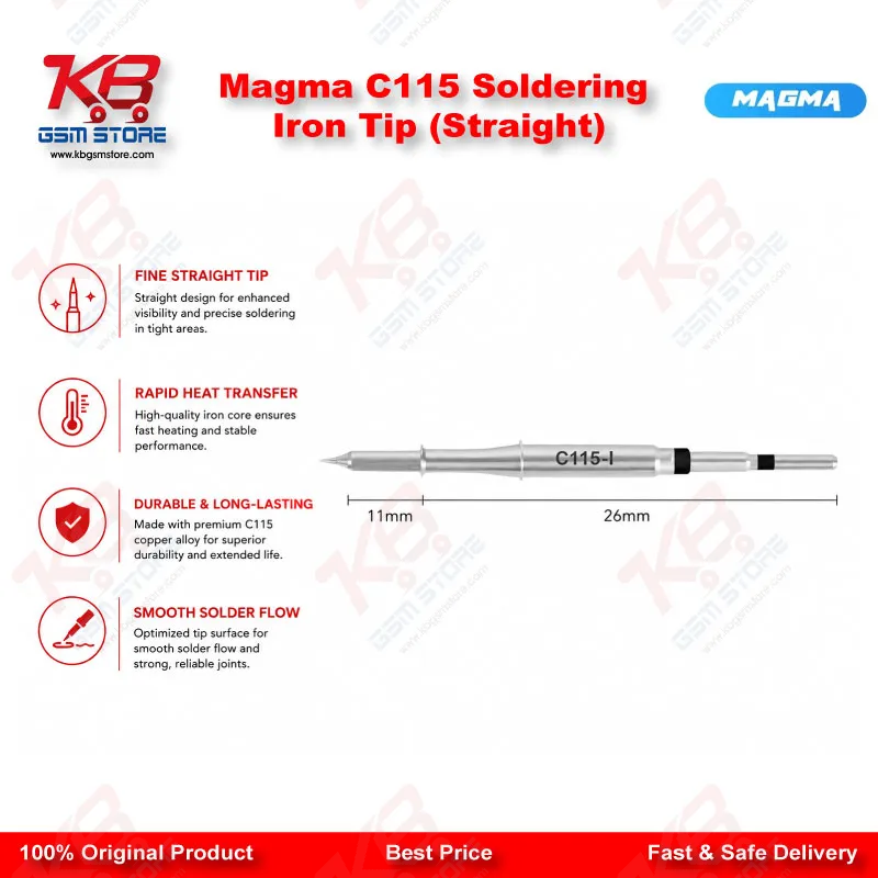 Magma C115 Soldering Iron Tip (Straight)