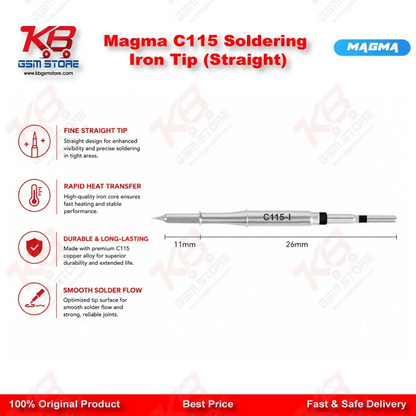 Magma C115 Soldering Iron Tip (Straight)