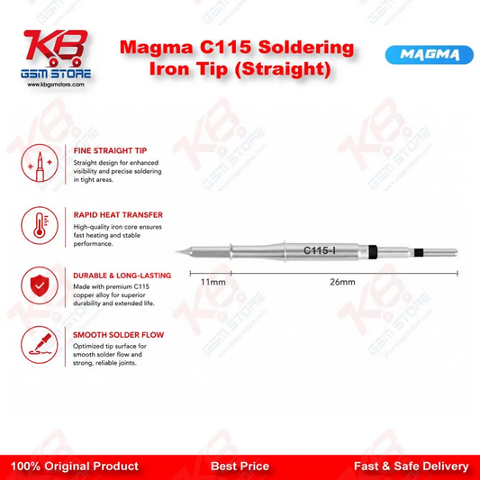 Magma C115 Soldering Iron Tip (Straight)