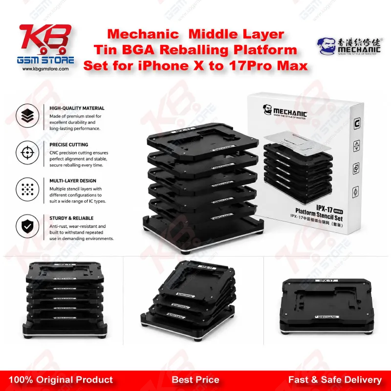 Mechanic Middle Layer Tin BGA Reballing Platform Set for iPhone X to 17 Pro Max