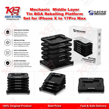 Mechanic Middle Layer Tin BGA Reballing Platform Set for iPhone X to 17 Pro Max