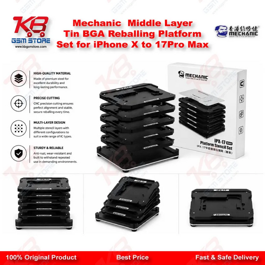 Mechanic Middle Layer Tin BGA Reballing Platform Set for iPhone X to 17 Pro Max