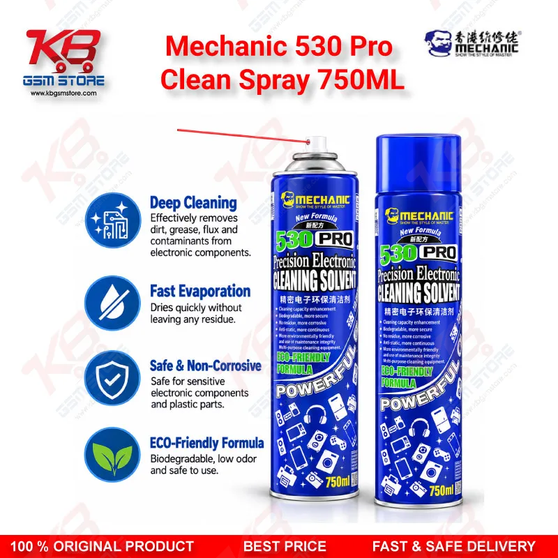 Mechanic 530 Pro Clean Spray 750ML PCB Contact Cleaner