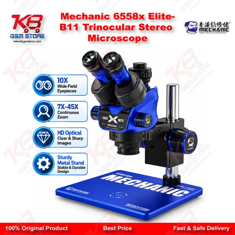 Mechanic 6558x Elite-B11 Trinocular Stereo Microscope
