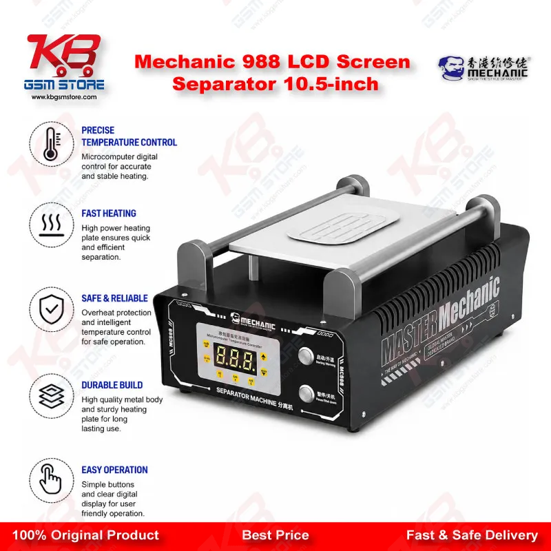 Mechanic 988 LCD Screen Separator Machine – 10.5 Inch Vacuum & Heating Separator for Mobile Repair