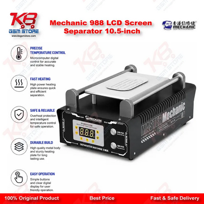 Mechanic 988 LCD Screen Separator Machine – 10.5 Inch Vacuum & Heating Separator for Mobile Repair