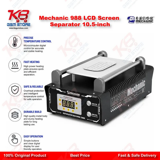 Mechanic 988 LCD Screen Separator Machine – 10.5 Inch Vacuum & Heating Separator for Mobile Repair