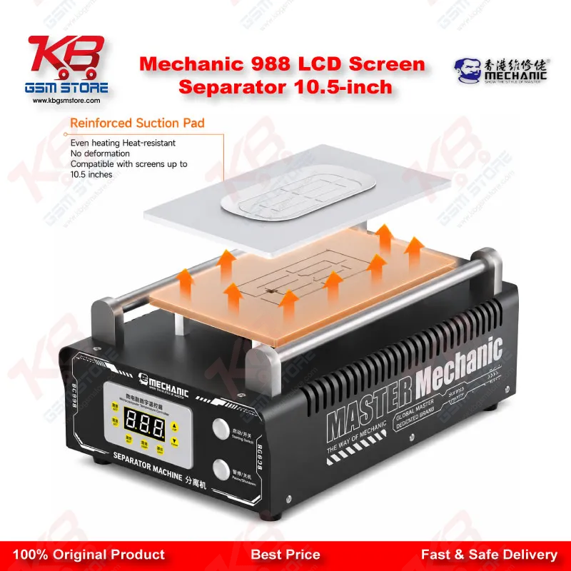 Mechanic 988 LCD Screen Separator Machine – 10.5 Inch Vacuum & Heating Separator for Mobile Repair