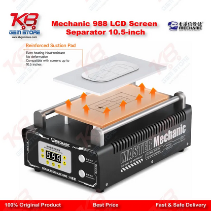 Mechanic 988 LCD Screen Separator Machine – 10.5 Inch Vacuum & Heating Separator for Mobile Repair