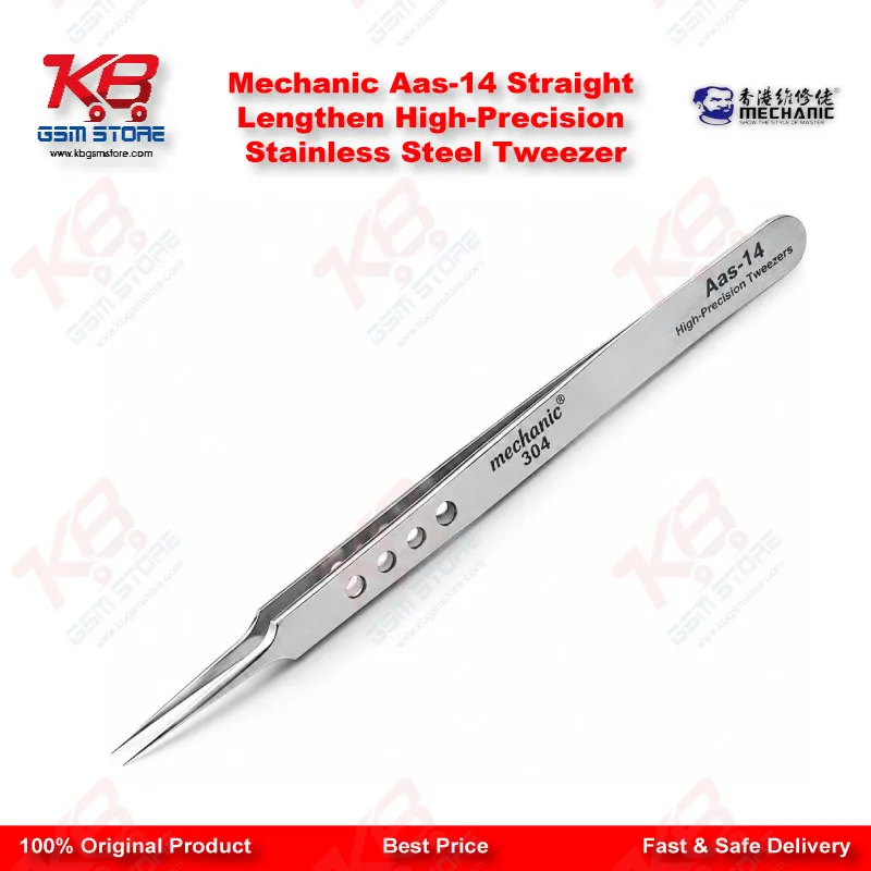 Mechanic Aas-14 Straight Lengthen High-Precision Stainless Steel Tweezer