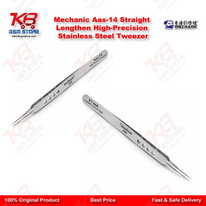 Mechanic Aas-14 Straight Lengthen High-Precision Stainless Steel Tweezer