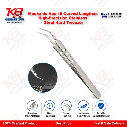 Mechanic Aas-15 Curved Lengthen High-Precision Stainless Steel Hard Tweezer