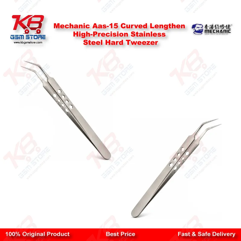 Mechanic Aas-15 Curved Lengthen High-Precision Stainless Steel Hard Tweezer