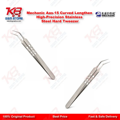 Mechanic Aas-15 Curved Lengthen High-Precision Stainless Steel Hard Tweezer