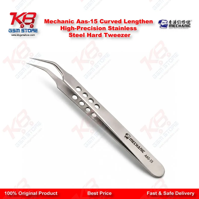 Mechanic Aas-15 Curved Lengthen High-Precision Stainless Steel Hard Tweezer