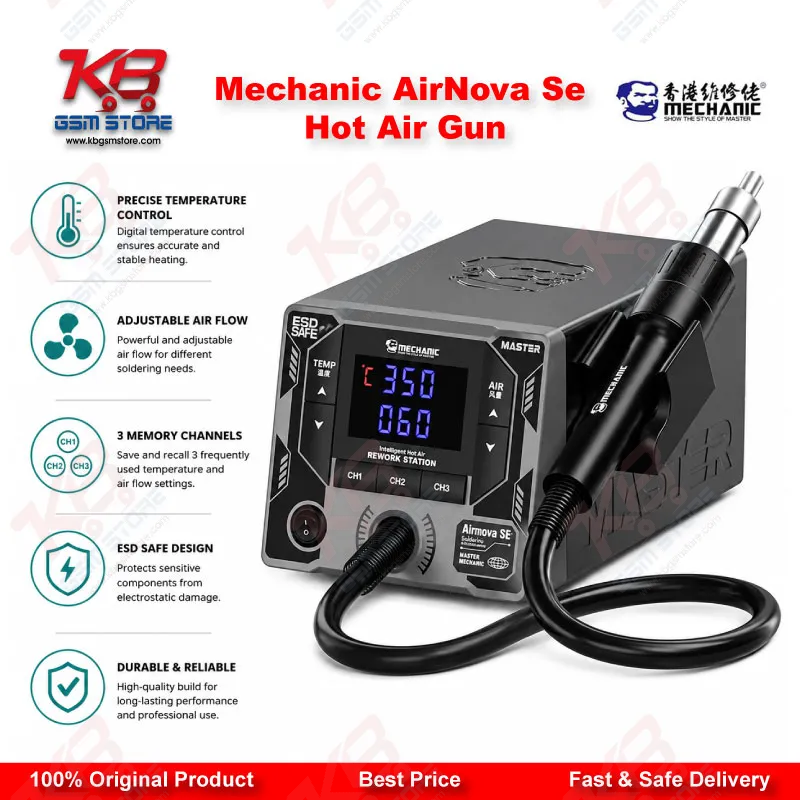 Mechanic AirNova SE 1000W Hot Air Rework Station – Smart Temperature Control Desoldering Gun