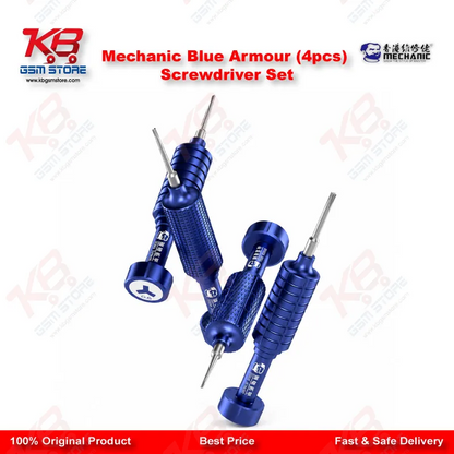 Product Title: Mechanic Blue Armor 4-in-1 Magnetic Precision Screwdriver Set for iPhone & Mobile Repair