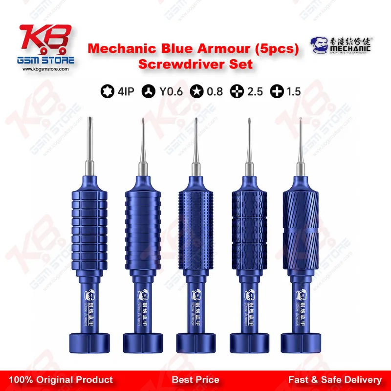 Product Title: Mechanic Blue Armor 5Pcs Magnetic Precision Screwdriver Set – Mobile Repair Tool Kit
