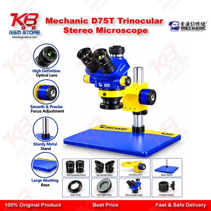 Mechanic D75T Trinocular Stereo Microscope