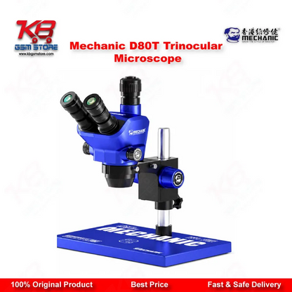 Mechanic D80T 8X-80X Trinocular Stereo Microscope for Mobile Phone PCB BGA IC Micro-Soldering Repair