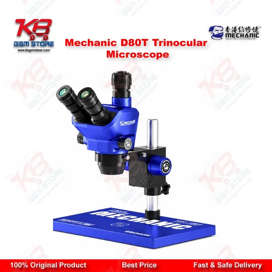 Mechanic D80T 8X-80X Trinocular Stereo Microscope for Mobile Phone PCB BGA IC Micro-Soldering Repair