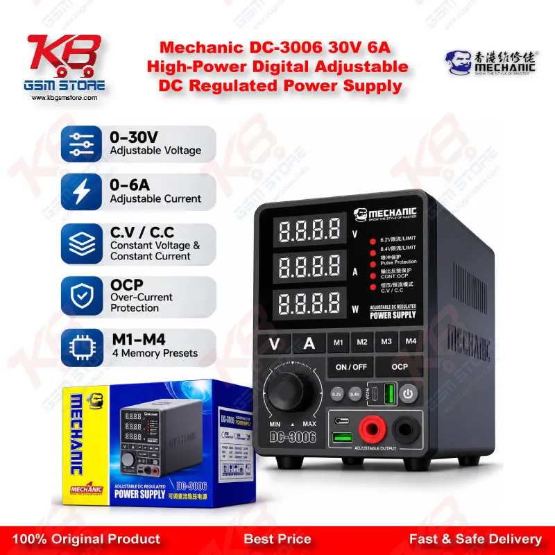 Mechanic DC-3006 30V 6A High-Power Digital Adjustable DC Regulated Power Supply