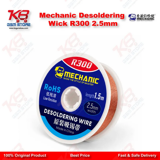 Mechanic R300 Desoldering Wick 2.5mm – Copper Solder Wick Braid for PCB & BGA Repair