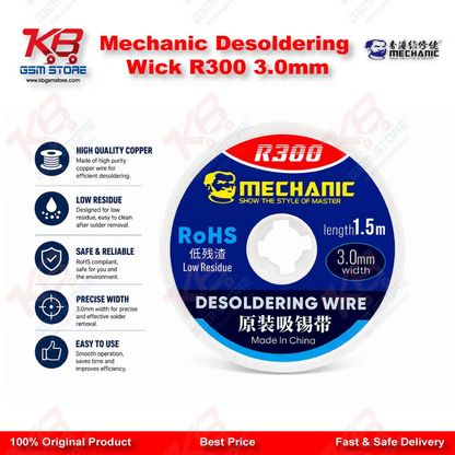 Mechanic R300 Desoldering Wick 3.0mm – Anti-Oxidation Copper Solder Wick for PCB & BGA Repair
