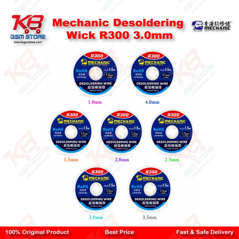 Mechanic R300 Desoldering Wick 3.0mm – Anti-Oxidation Copper Solder Wick for PCB & BGA Repair