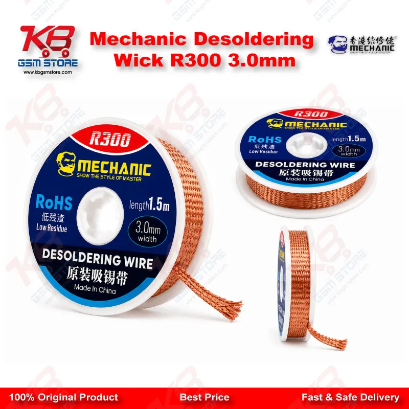 Mechanic R300 Desoldering Wick 3.0mm – Anti-Oxidation Copper Solder Wick for PCB & BGA Repair
