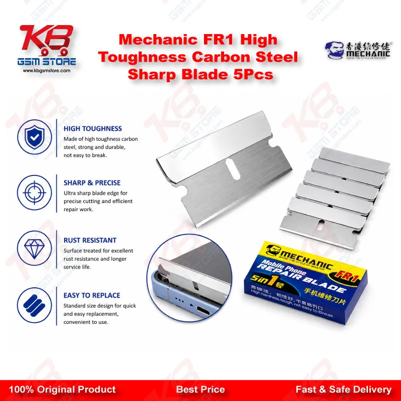 Mechanic FR1 High Toughness Carbon Steel Sharp Blade 5Pcs