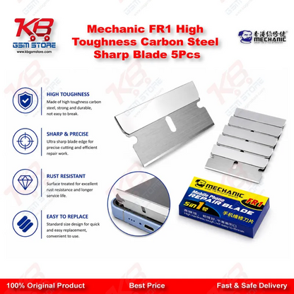 Mechanic FR1 High Toughness Carbon Steel Sharp Blade 5Pcs