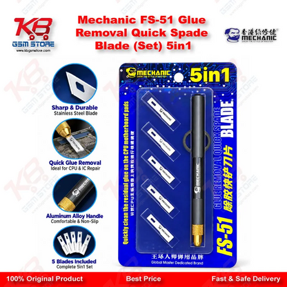Mechanic FS-51 Glue Removal Quick Spade Blade (Set) 5in1