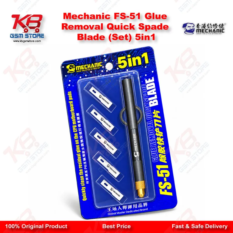 Mechanic FS-51 Glue Removal Quick Spade Blade (Set) 5in1
