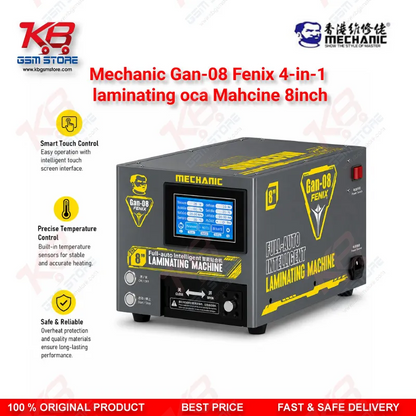 Mechanic GAN-08 Fenix 4-in-1 OCA Laminating & Bubble Removal Machine 8 Inch – Straight & Curved Screen Bonding Tool