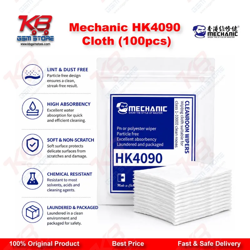 Mechanic HK4090 Anti-Static Dust-Free Cleaning Cloth – 100 Pcs (10x10cm)