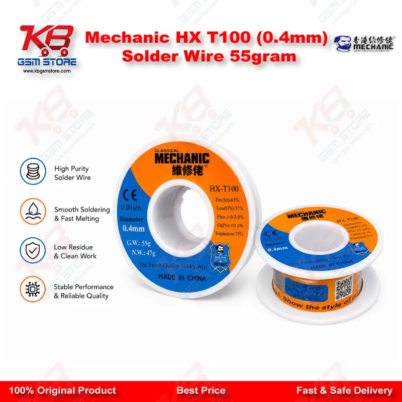 Mechanic HX T100 (0.4mm) Solder Wire 55gram