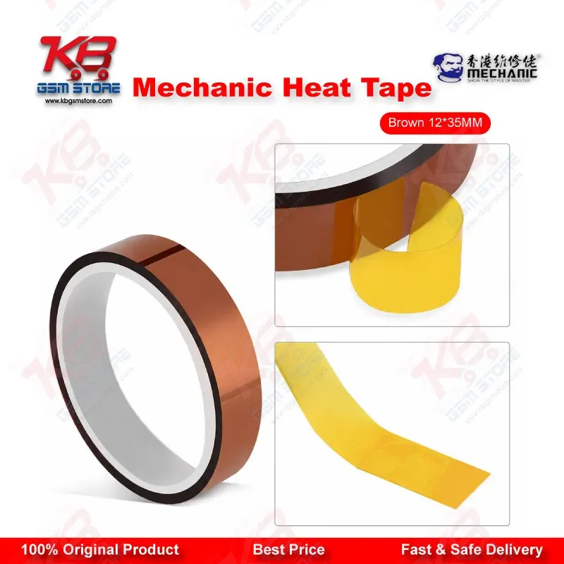Mechanic Heat Tape Brown 12mm x 35M - Kapton Tape for Mobile Repair