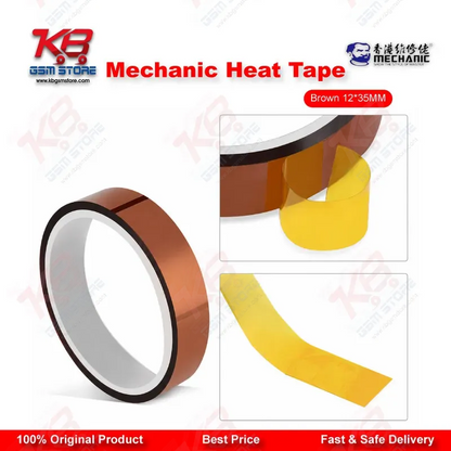 Mechanic Heat Tape Brown 12mm x 35M - Kapton Tape for Mobile Repair