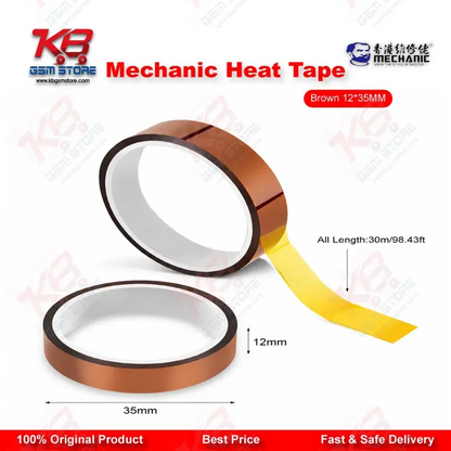 Mechanic Heat Tape Brown 12mm x 35M - Kapton Tape for Mobile Repair