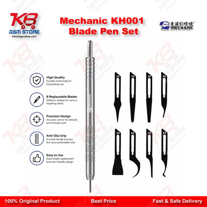 Mechanic KH-001 Quick Disassembly Blade Pen Set – 8 Blade PCB Glue Removal & IC Prying Tool