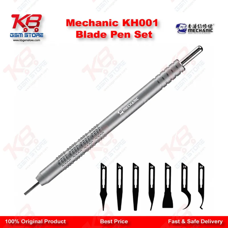 Mechanic KH-001 Quick Disassembly Blade Pen Set – 8 Blade PCB Glue Removal & IC Prying Tool