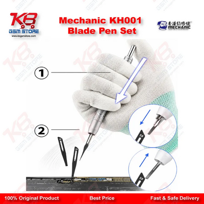 Mechanic KH-001 Quick Disassembly Blade Pen Set – 8 Blade PCB Glue Removal & IC Prying Tool