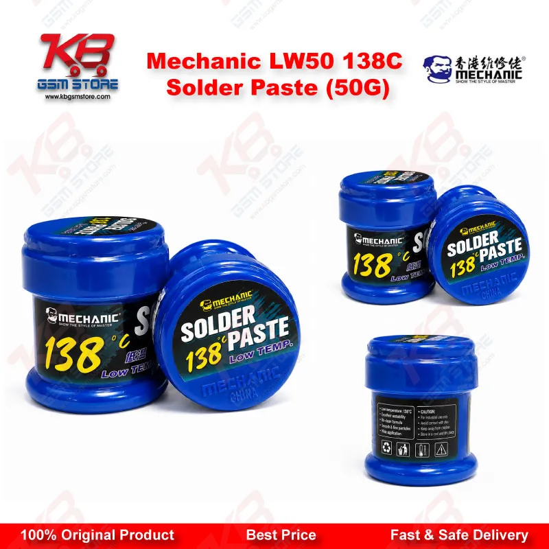 Mechanic LW50 138°C Lead-Free Solder Paste 50G – BGA & SMD Rework Paste
