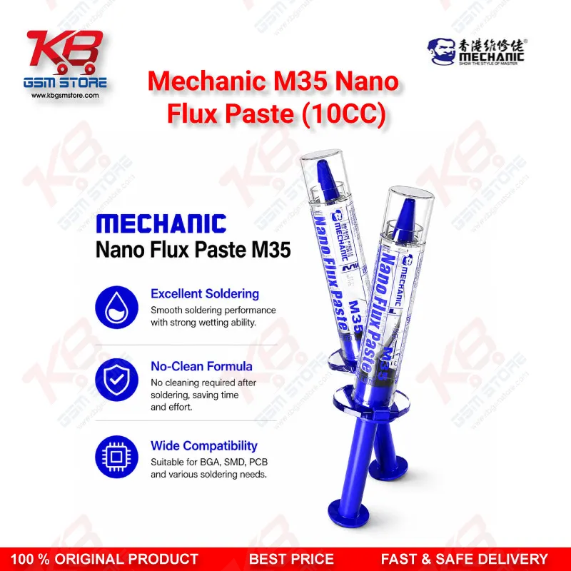 Mechanic M35 Nano Flux Paste 10CC – No-Clean Soldering Flux for Mobile PCB & BGA Repair